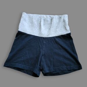 SOLD- Black/Grey Foldover Athletic Shorts, Women's S